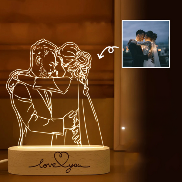 מנורת אהובים בעלת חריטה בהזמנה אישית מבית - MyLove™