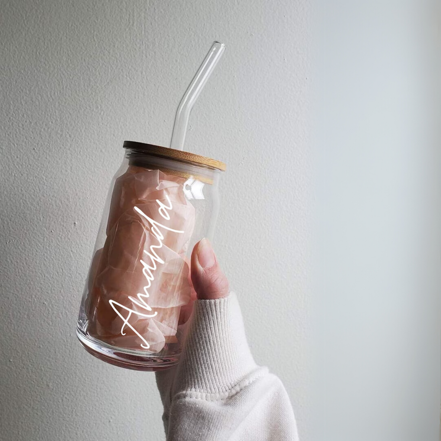 כוס לקפה קר עם שם בהקדשה אישת - MyLove™