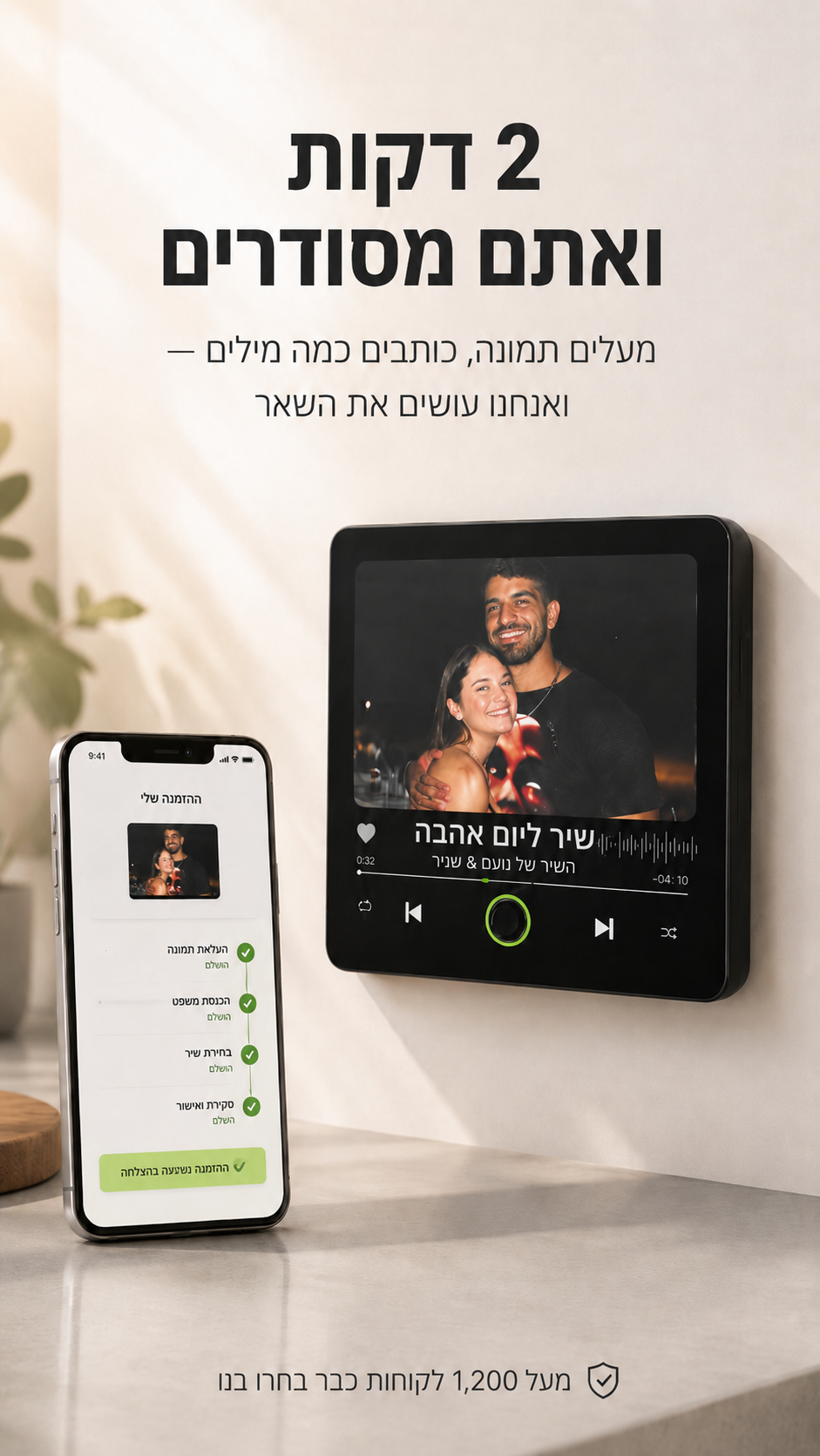 מתנת השיר שלכם שיר מיוחד שנפיק במיוחד עבורכם - MyLove™