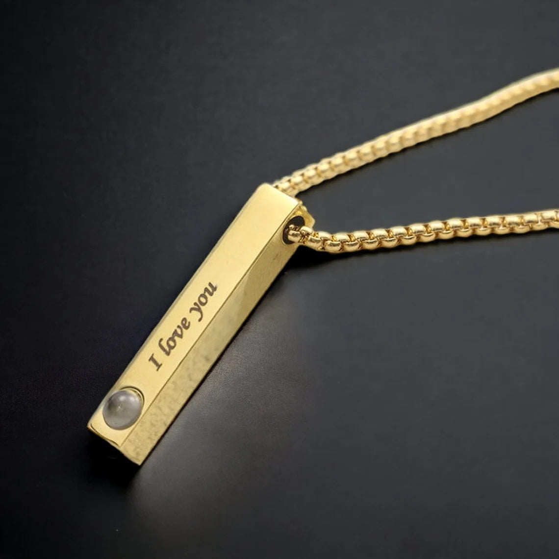 שרשרת אובסידיין עם תמונה מוצפנת וחירטה מבית - MyLove™