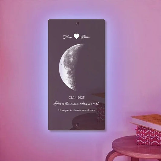 הירח ביום המיוחד שלכם על מראת לדים מבית - MyLove™